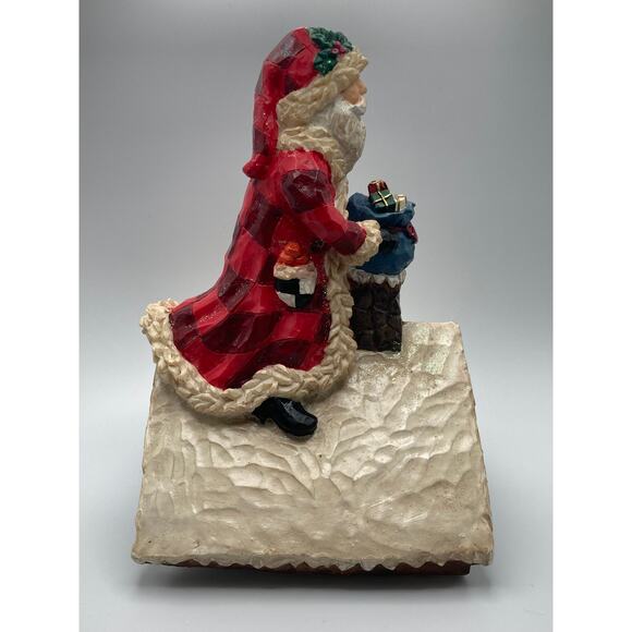 Santa on Rooftop Music Box Plays "Here Comes Santa Claus" (Very Fast) Christmas - Picture 4 of 8